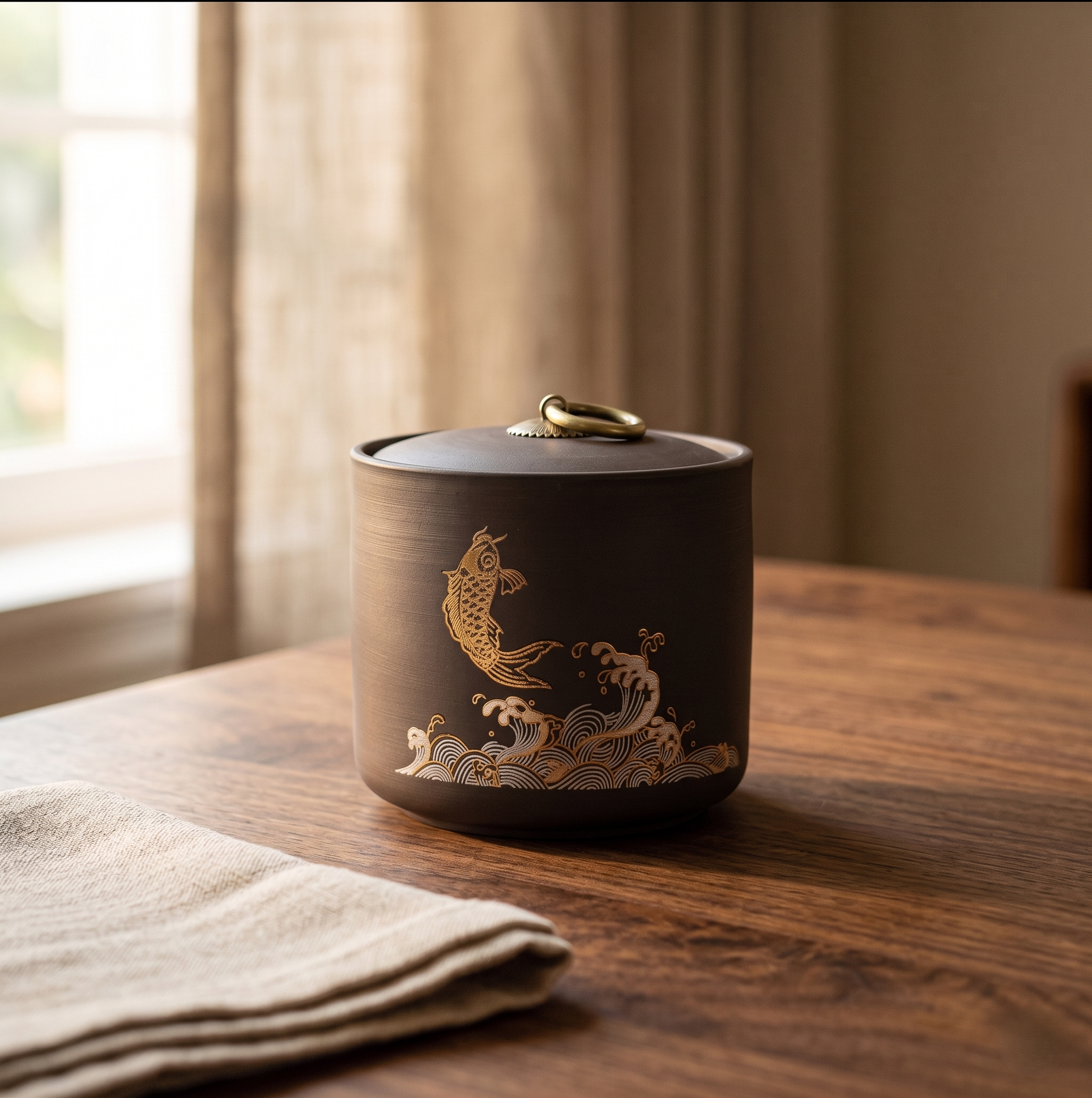 Boite a the asie noire doree