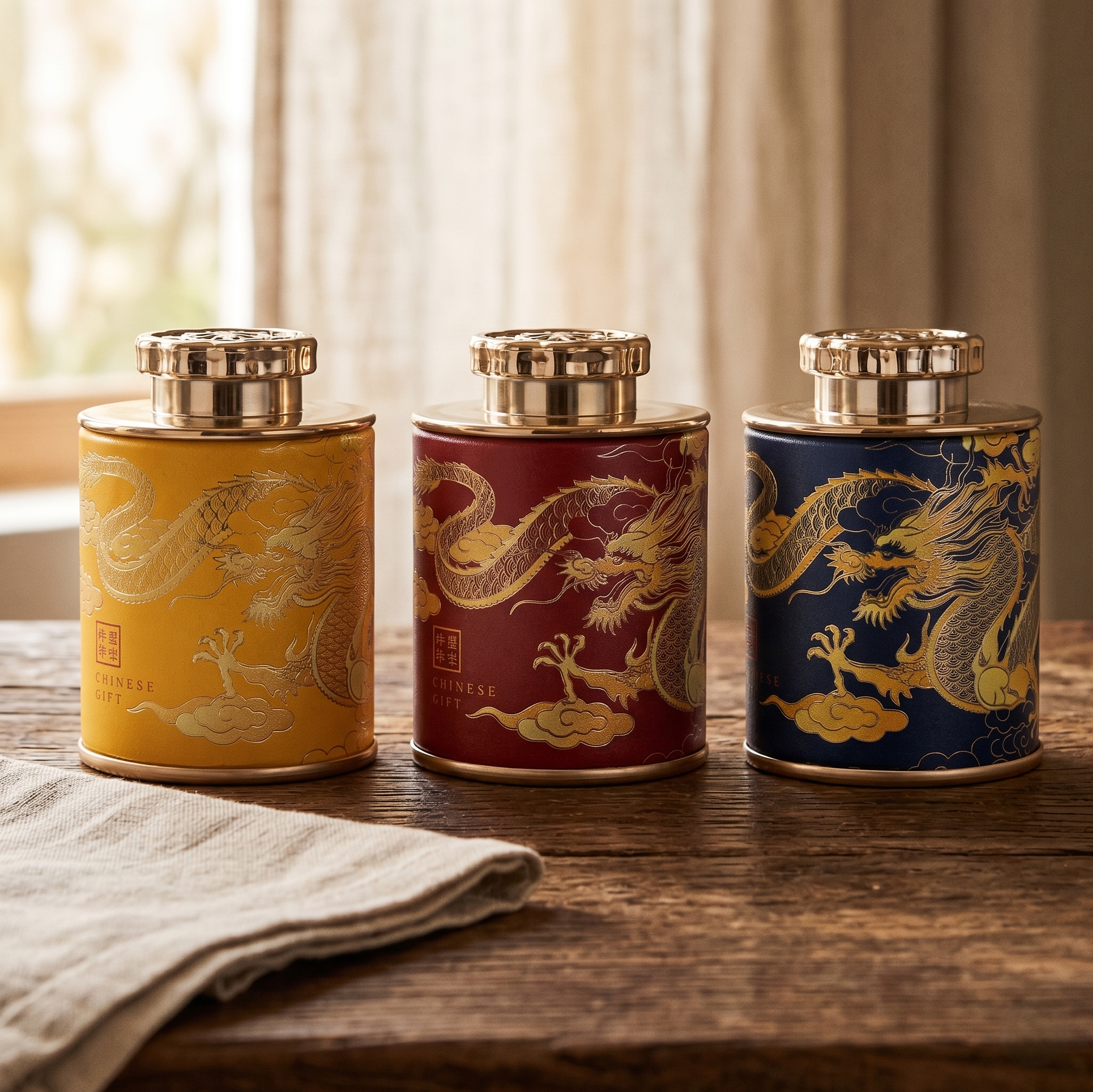 Mini boîte à thé dragon — Boîte kraft hermétique portable, 6 coloris