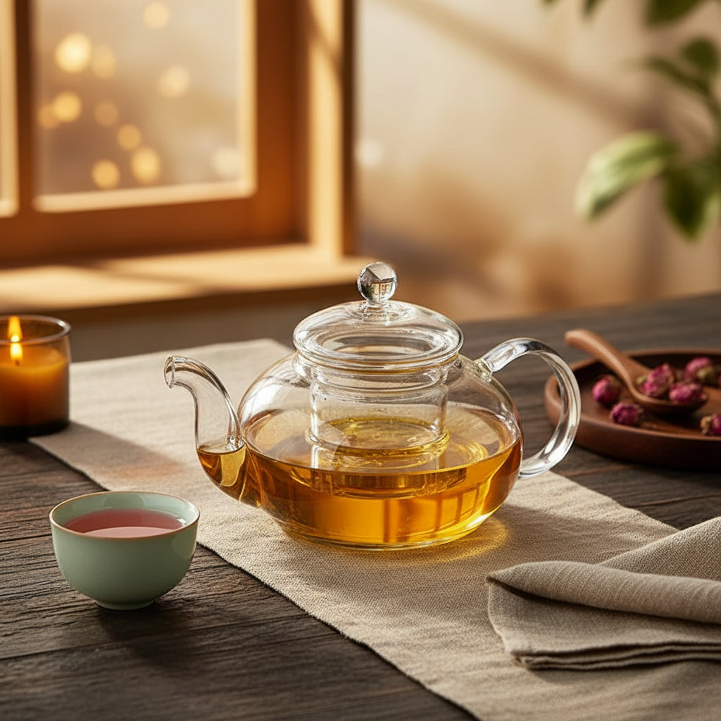 Théière premium en verre borosilicate avec filtre intégré — 4 tailles