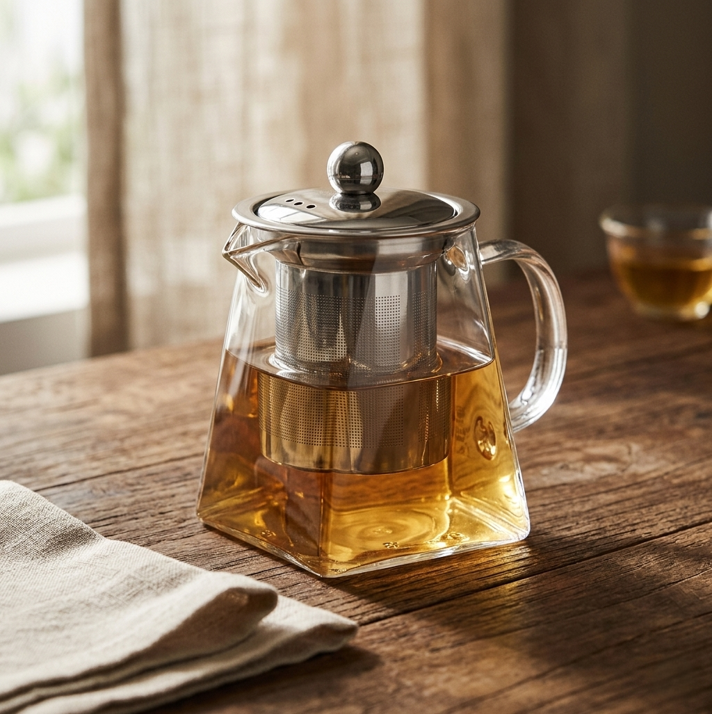 Theiere avec infuseur infusion jaune